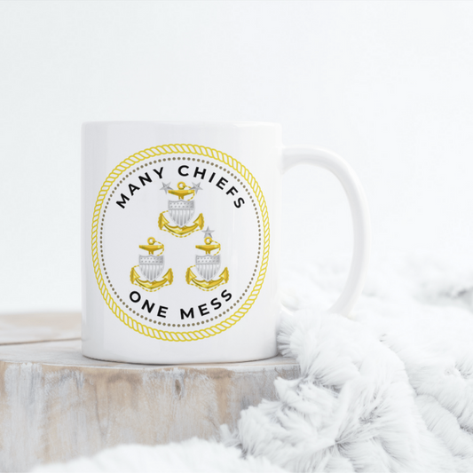 Coast Guard Chief Mug - "MANY CHIEFS ONE MESS"